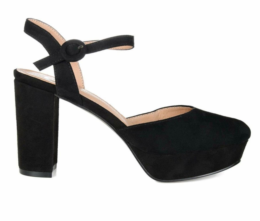 Block Heels * | Promo Women'S Journee Collection Roslynn Platform Heels Black