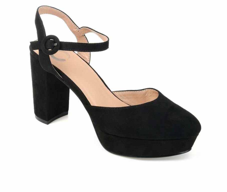 Block Heels * | Promo Women'S Journee Collection Roslynn Platform Heels Black