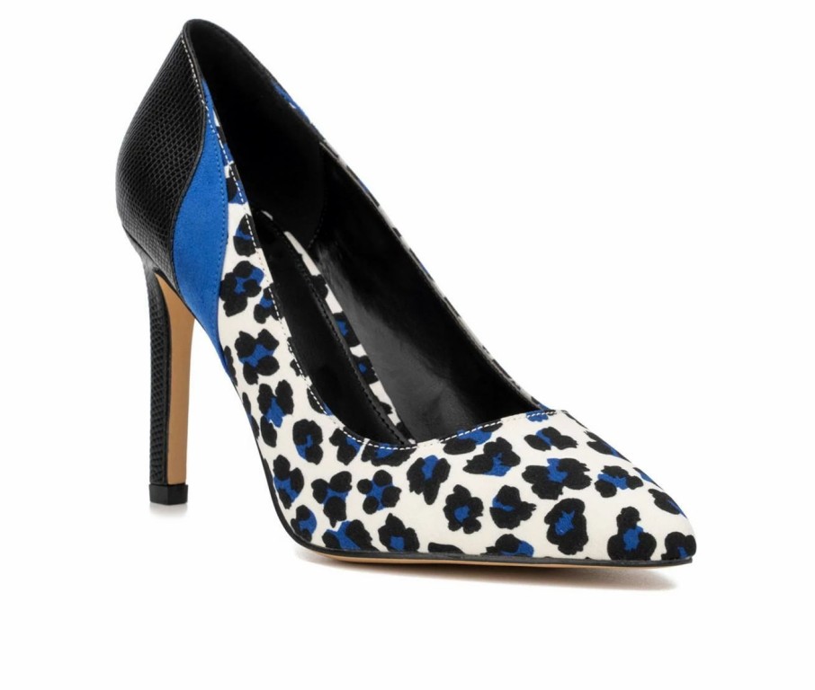 Pumps * | Cheap Women'S New York And Company Madison Exotic Pumps Black/Blue