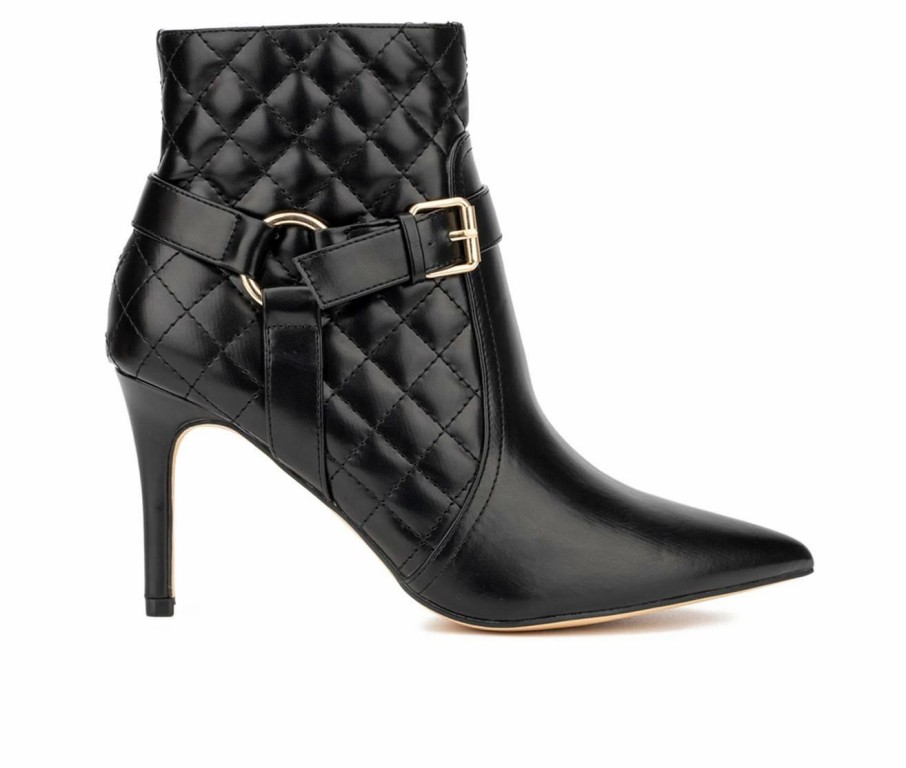 Heeled Boots * | Discount Women'S New York And Company Magdalena Heeled Booties Black