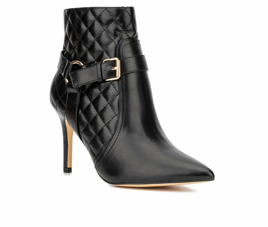 Heeled Boots * | Discount Women'S New York And Company Magdalena Heeled Booties Black