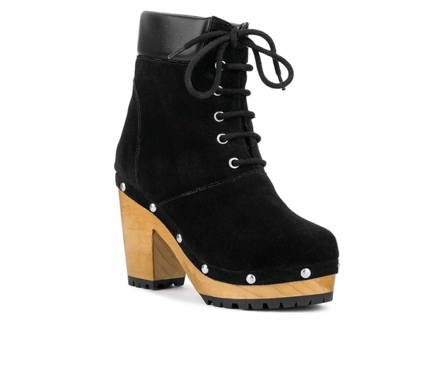 Heeled Boots * | Best Reviews Of Women'S Rag & Co Maaya Heeled Lace Up Booties Black