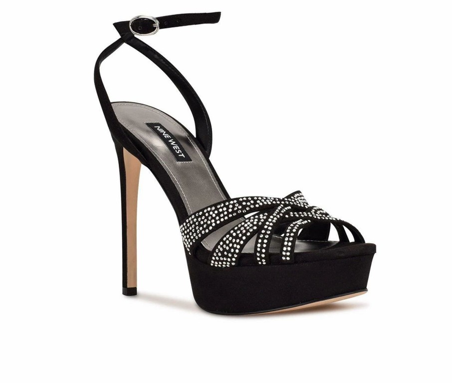 Stiletto Heels * | Hot Sale Women'S Nine West Gobig Platform Stilettos Black