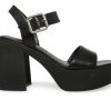 Platform Heels * | Cheap Women'S Madden Girl Grandview Block Heel Dress Sandals Black