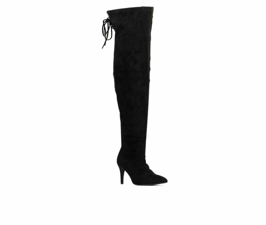 Stiletto Heels * | Promo Women'S Fashion To Figure Larissa Xwc Over The Knee Heeled Boots Black Wide