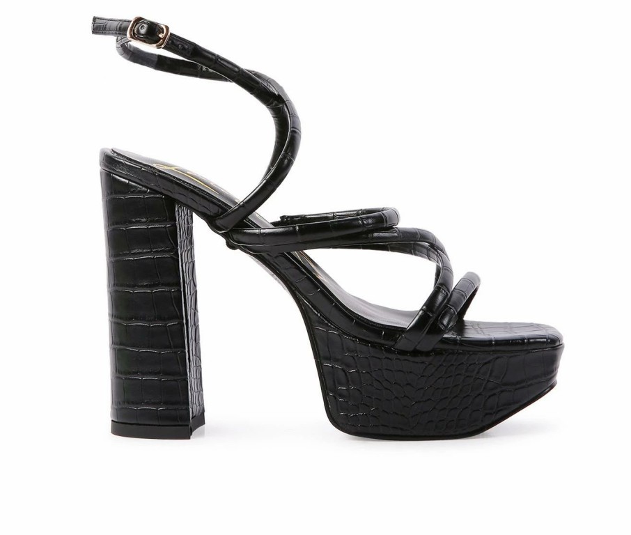 Platform Heels * | New Women'S London Rag Beam Platform Dress Sandals Black