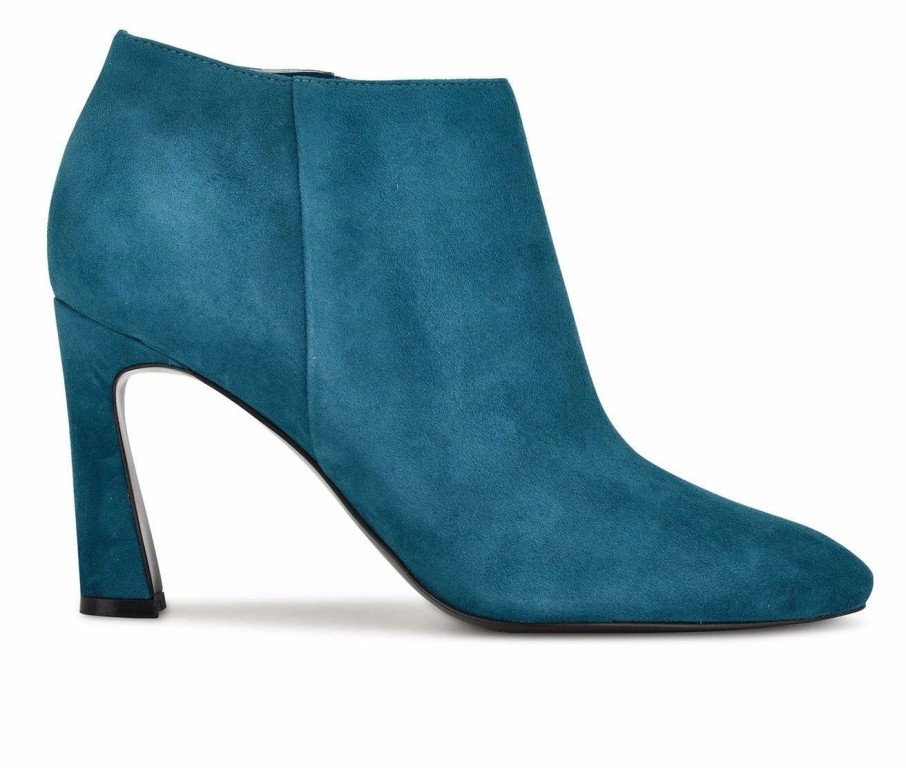 Heeled Boots * | Deals Women'S Nine West Raze Booties Teal Suede