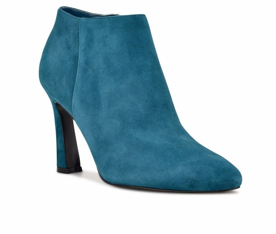 Heeled Boots * | Deals Women'S Nine West Raze Booties Teal Suede