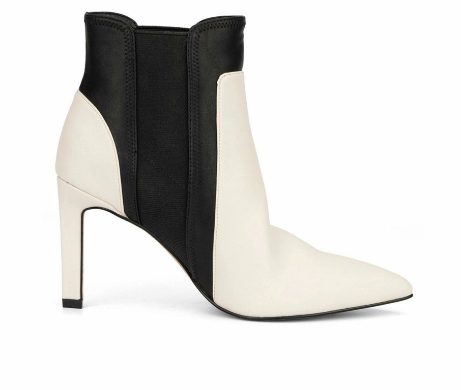 Ankle Boots And Booties * | Cheapest Women'S New York And Company Faye Booties Black/White