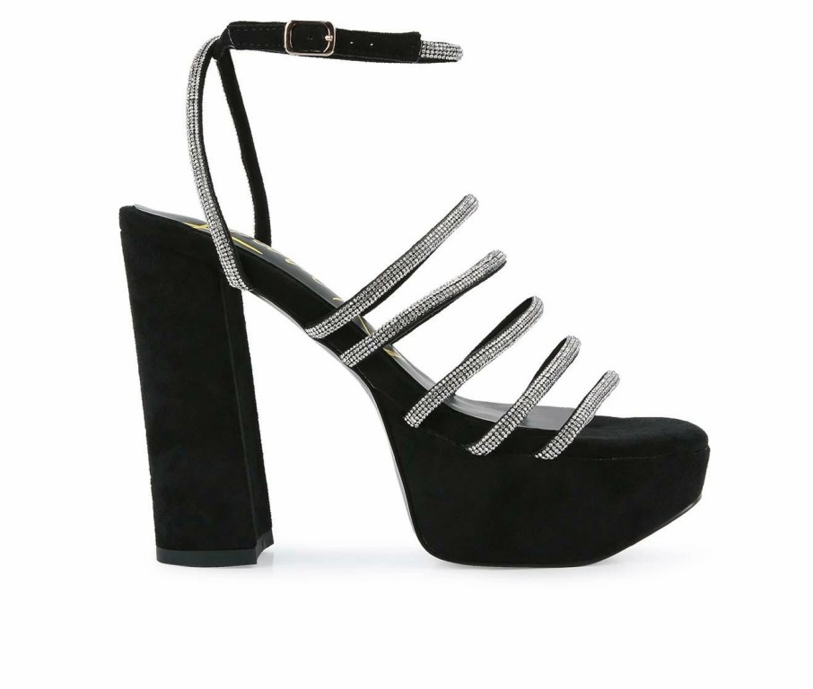 Platform Heels * | Best Reviews Of Women'S London Rag Trick Platform Dress Sandals Black