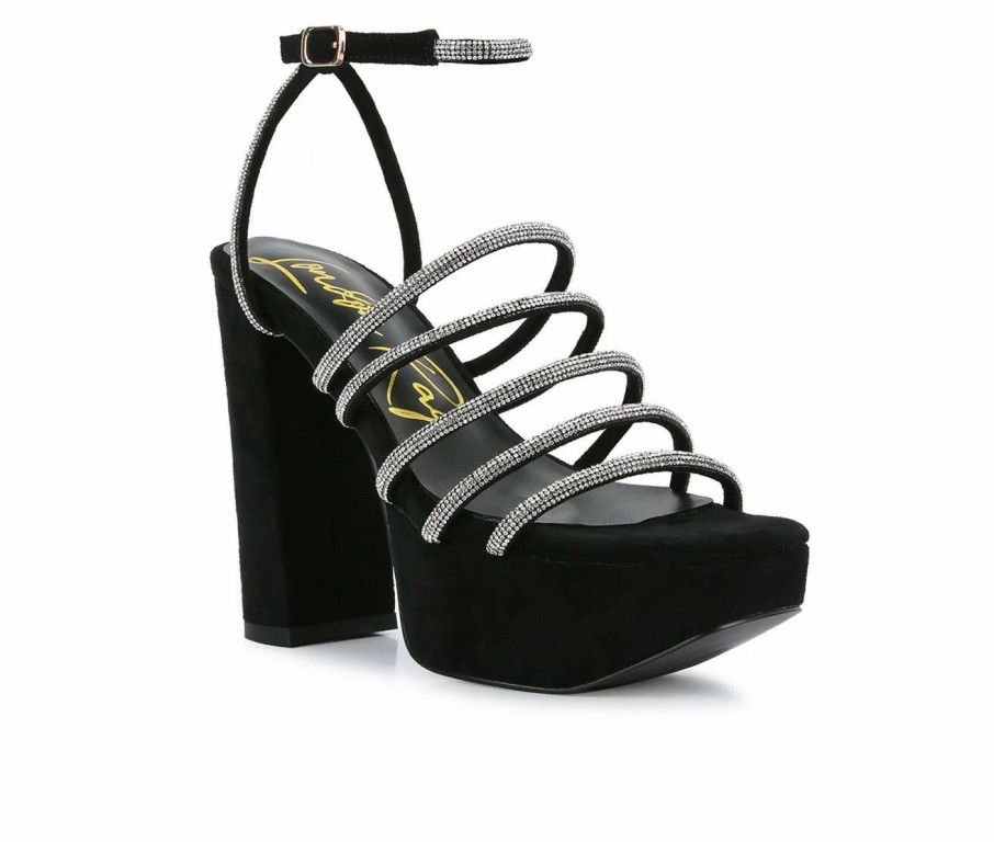 Platform Heels * | Best Reviews Of Women'S London Rag Trick Platform Dress Sandals Black