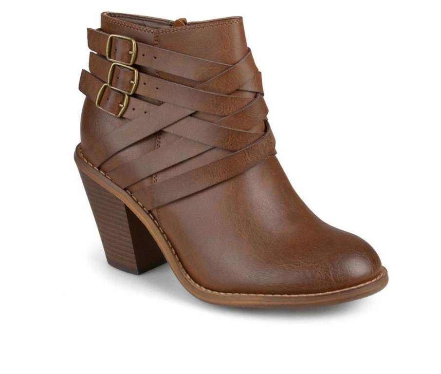 Ankle Boots And Booties * | Brand New Women'S Journee Collection Strap Booties Brown