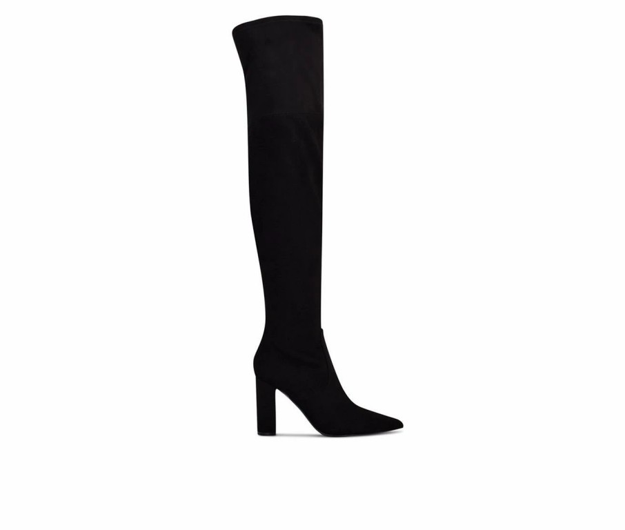 Heeled Boots * | Hot Sale Women'S Nine West Daser Knee High Heeled Boots Black