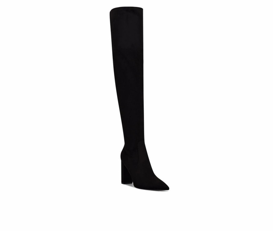 Heeled Boots * | Hot Sale Women'S Nine West Daser Knee High Heeled Boots Black