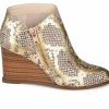 Heeled Boots * | Wholesale Women'S Journee Collection Glam Wedge Booties Gold