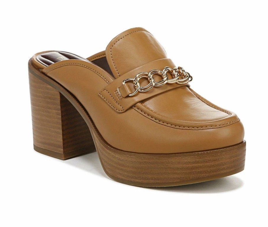 Block Heels * | Deals Women'S Franco Sarto Katra Clog Platform Block Heels Caramel