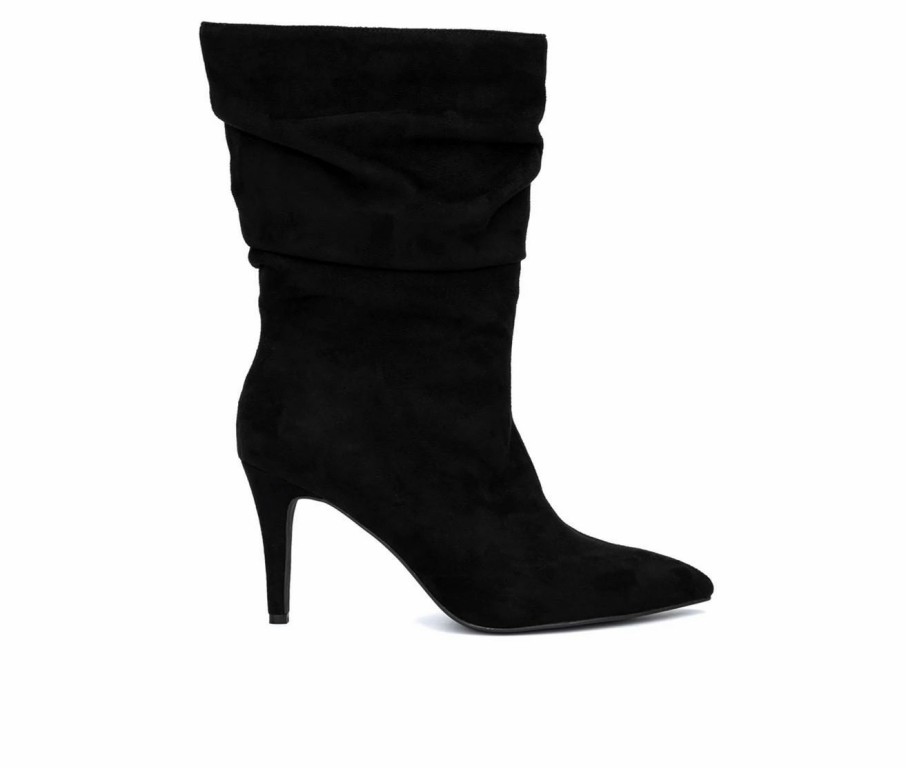 Stiletto Heels * | Flash Sale Women'S Fashion To Figure Fiona Wc Mid Calf Boots Black Wide