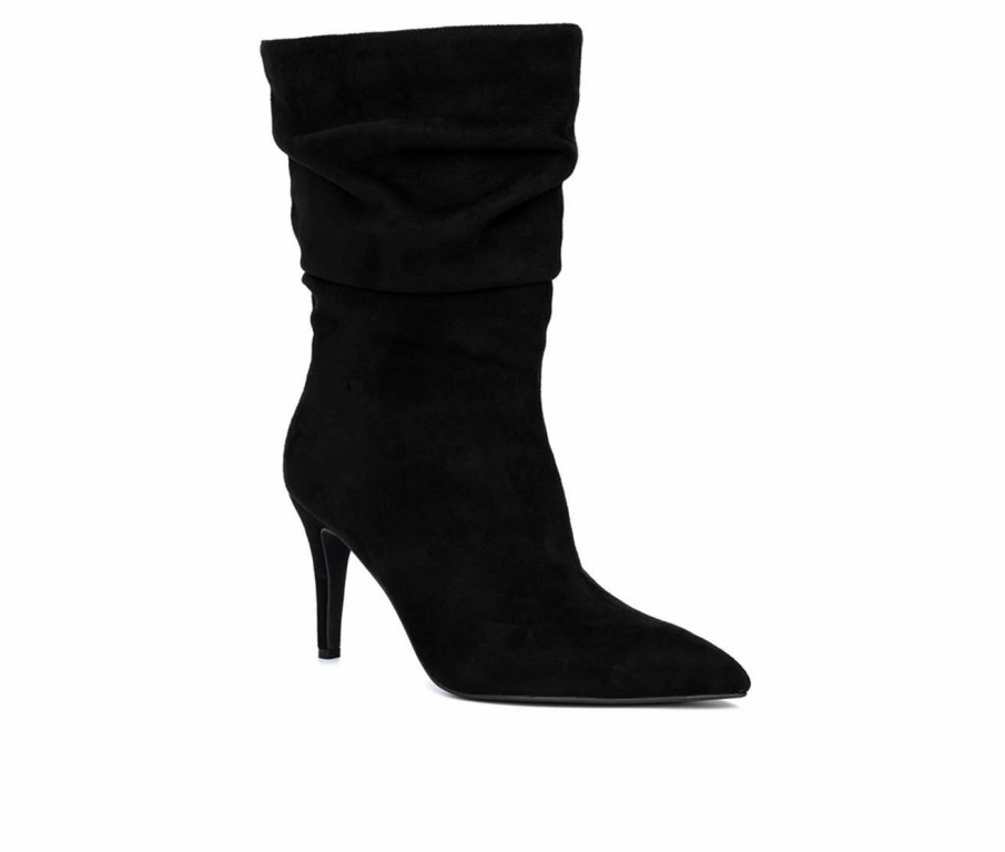 Stiletto Heels * | Flash Sale Women'S Fashion To Figure Fiona Wc Mid Calf Boots Black Wide