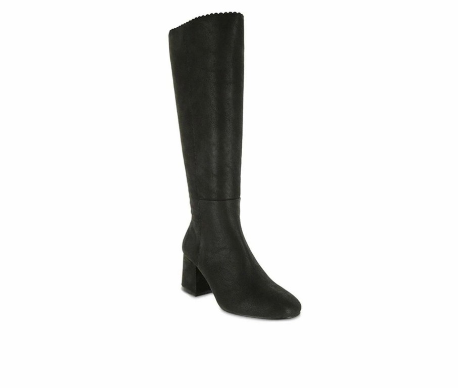 Knee High And Riding Boots * | Cheap Women'S Mia Amore Valyrie Knee High Boots Black