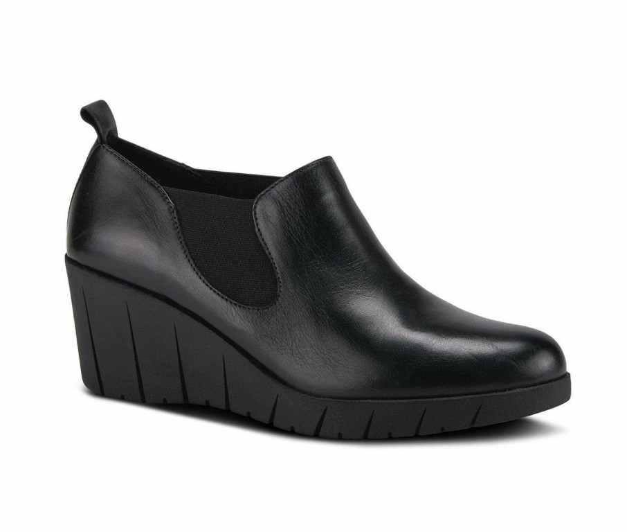 Ankle Boots And Booties * | Promo Women'S Spring Step Joannie Wedge Booties Black