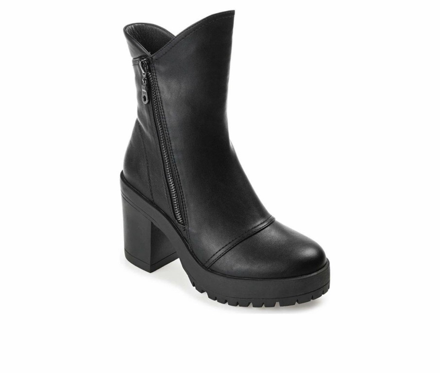 Heeled Boots * | Top 10 Women'S Journee Collection Jaquie Block Heel Booties Black