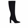 Heeled Boots * | Budget Women'S Nine West Dane Heeled Knee High Boots Black Suede