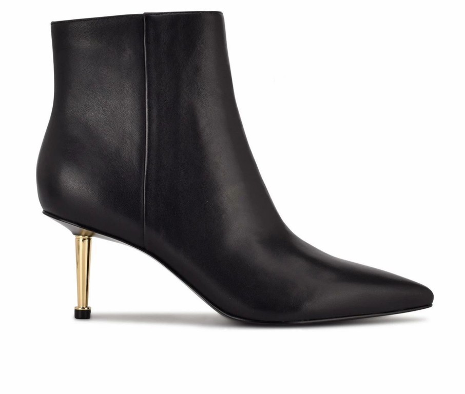 Heeled Boots * | Flash Sale Women'S Nine West Ritaa Heeled Booties Black Leather