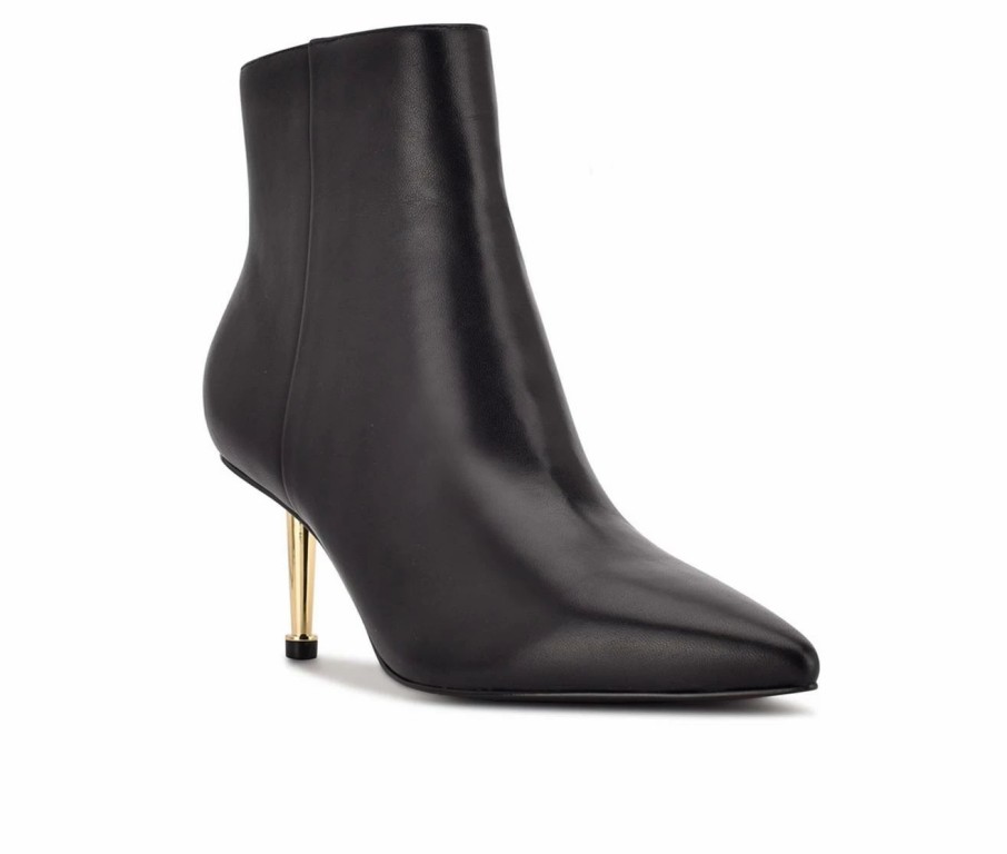 Heeled Boots * | Flash Sale Women'S Nine West Ritaa Heeled Booties Black Leather