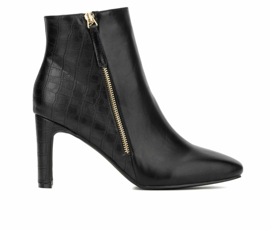 Ankle Boots And Booties * | Best Sale Women'S New York And Company Una Heeled Booties Black