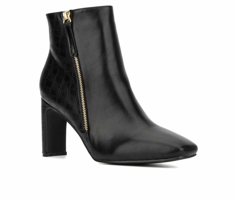 Ankle Boots And Booties * | Best Sale Women'S New York And Company Una Heeled Booties Black