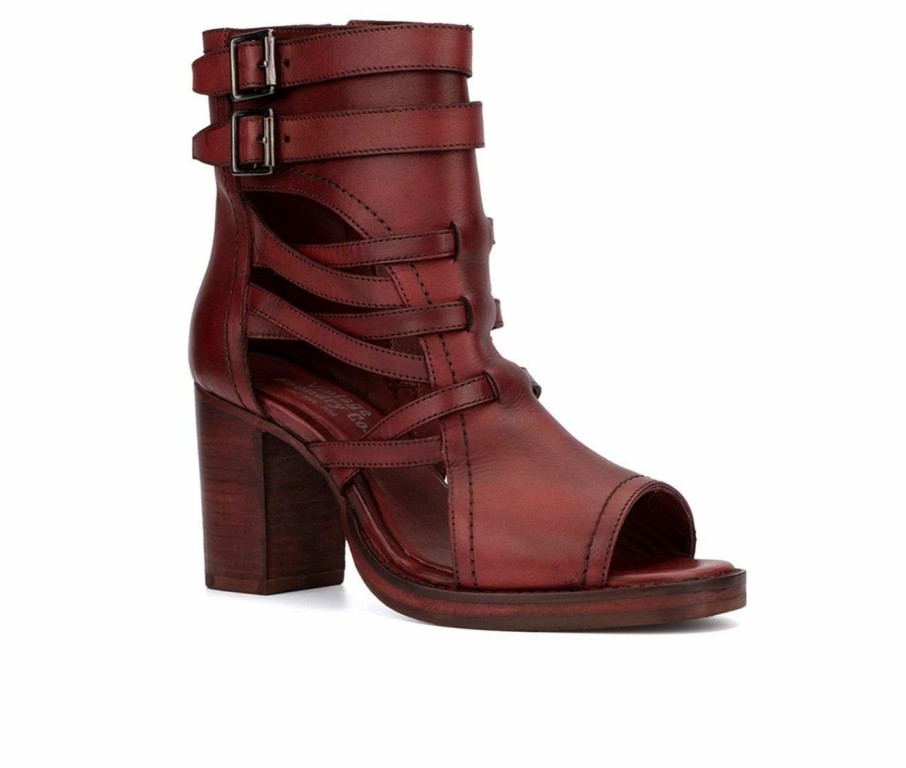 Heeled Boots * | Promo Women'S Vintage Foundry Co Page Booties Red