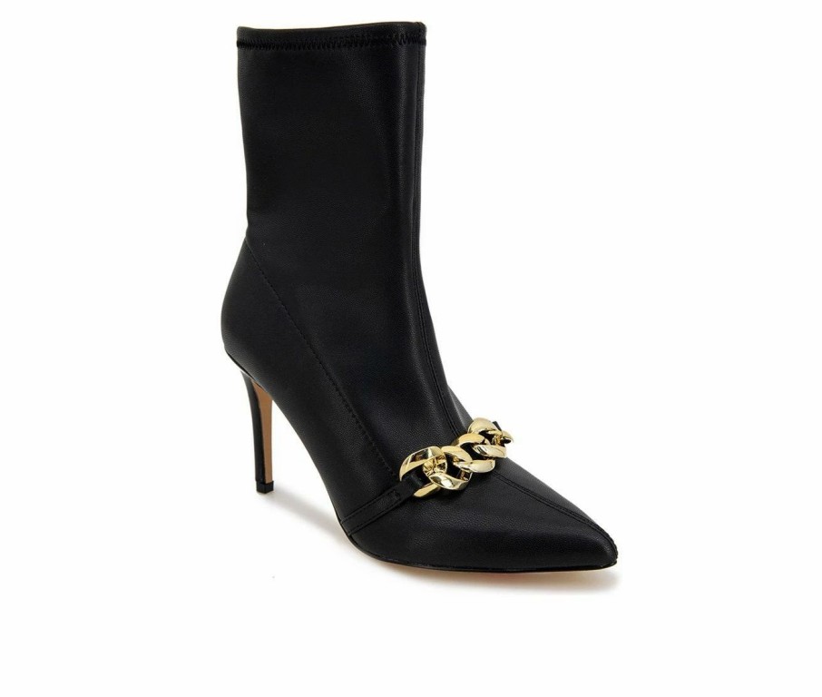 Heeled Boots * | New Women'S Xoxo Nigel Mid Calf Stiletto Booties Black