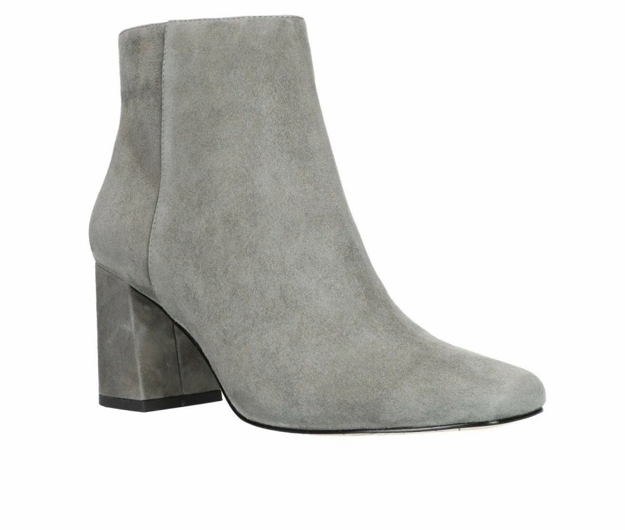 Heeled Boots * | Outlet Women'S Bella Vita Wilma Booties Grey Suede