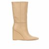 Heeled Boots * | Budget Women'S Torgeis Milan Mid Calf Wedge Booties Beige