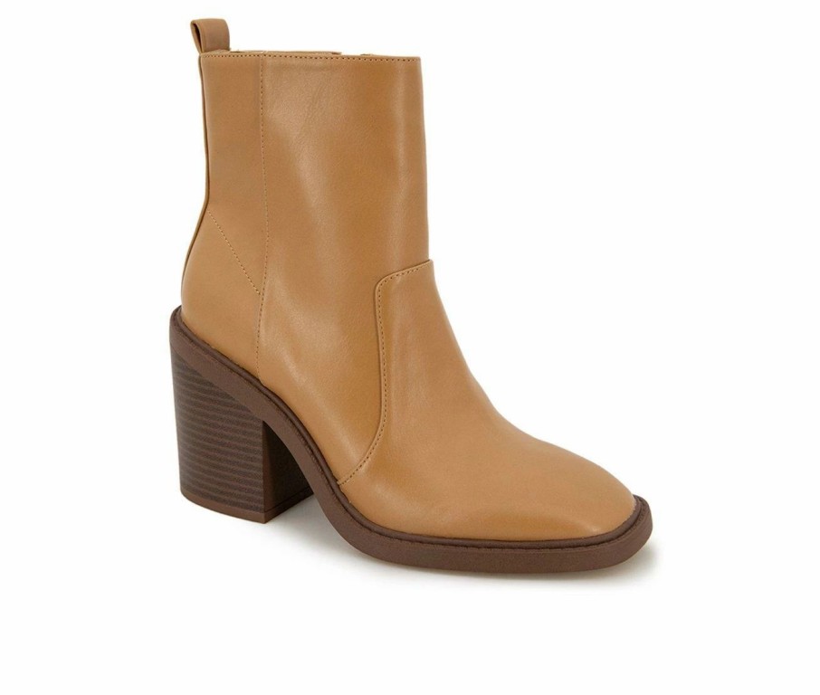 Heeled Boots * | Brand New Women'S Kensie Klinton Heeled Booties Lt Tan