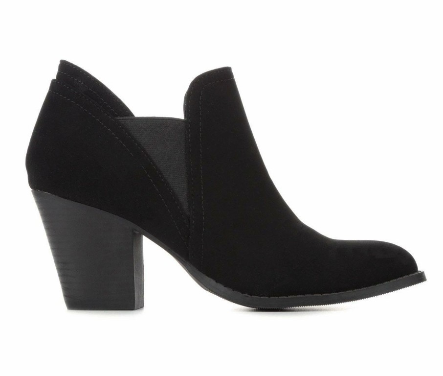 Ankle Boots And Booties * | Brand New Women'S Y-Not Deluxe Heeled Booties Black Nub