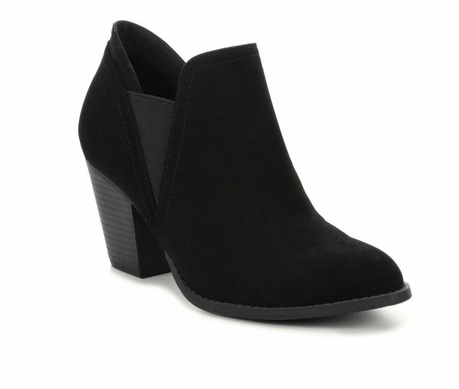 Ankle Boots And Booties * | Brand New Women'S Y-Not Deluxe Heeled Booties Black Nub