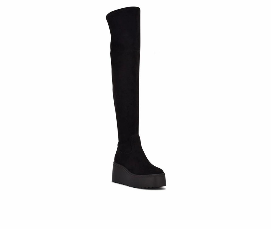 Heeled Boots * | Deals Women'S Nine West Hojo Knee High Heeled Boots Black