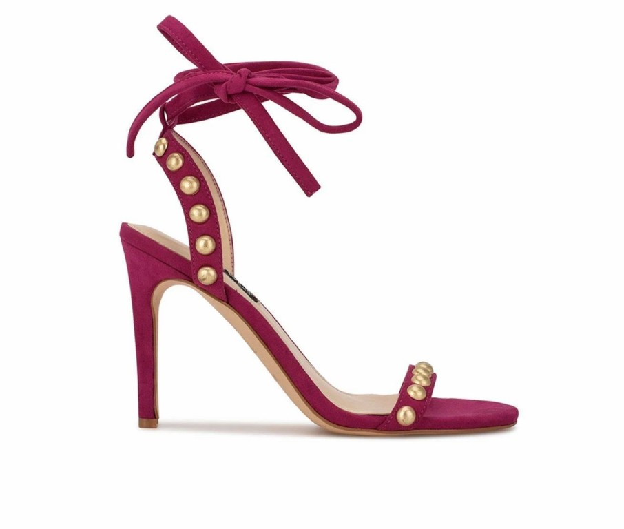 Heeled Sandals * | Budget Women'S Nine West Istelle Dress Sandals Berry