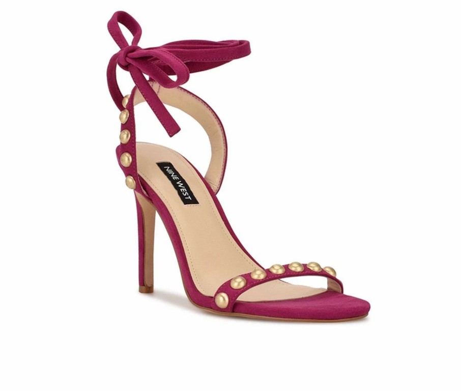 Heeled Sandals * | Budget Women'S Nine West Istelle Dress Sandals Berry