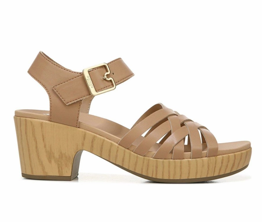 Block Heels * | New Women'S Dr. Scholls First Of All Dress Sandals Tawny Birch