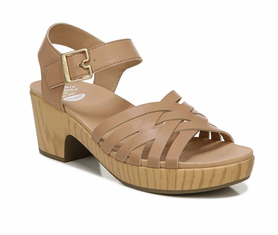 Block Heels * | New Women'S Dr. Scholls First Of All Dress Sandals Tawny Birch