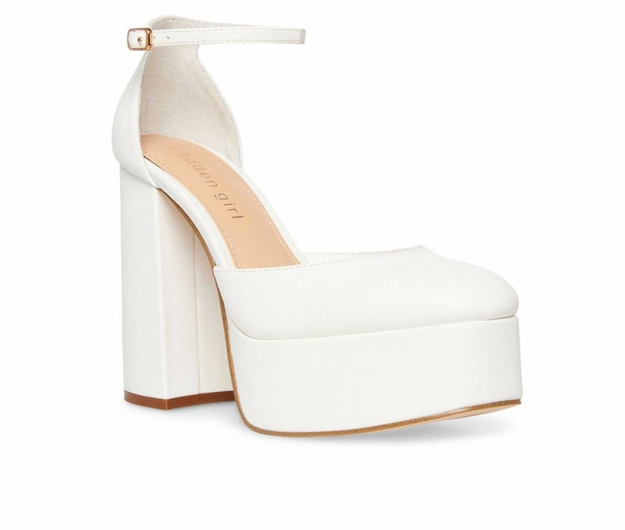 Pumps * | Best Reviews Of Women'S Madden Girl Dion Mary Jane Platform Pumps White Pari