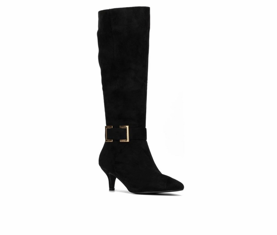 Heeled Boots * | Best Deal Women'S New York And Company Paula Knee High Boots Black