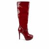 Heeled Boots * | Deals Women'S London Rag Daphne Heeled Mid Calf Boots Burgundy