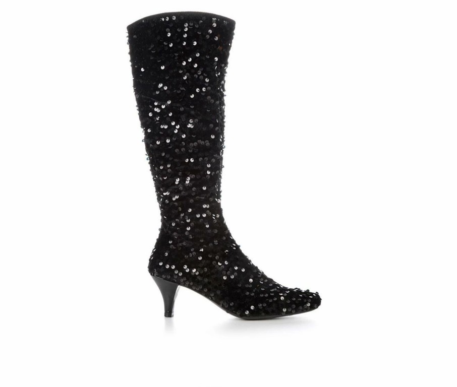 Knee High And Riding Boots * | Best Pirce Women'S Impo Namora Sequin Knee High Boots Black