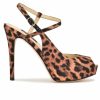 Stiletto Heels * | Brand New Women'S Nine West Hanken Stilettos Leopard Satin