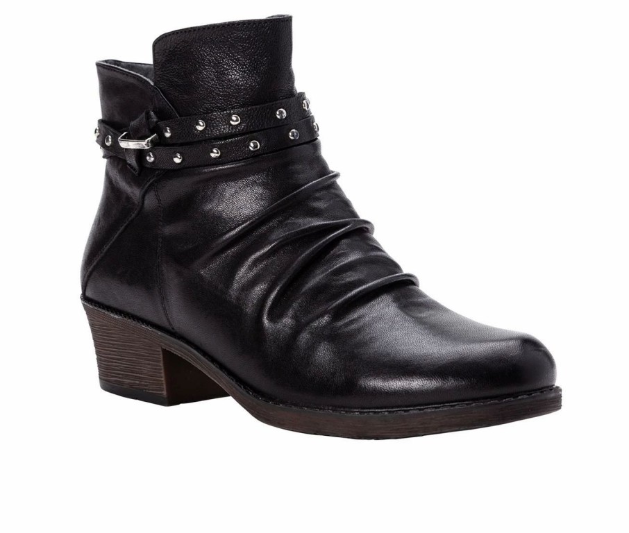 Ankle Boots And Booties * | Coupon Women'S Propet Roxie Heeled Booties Black