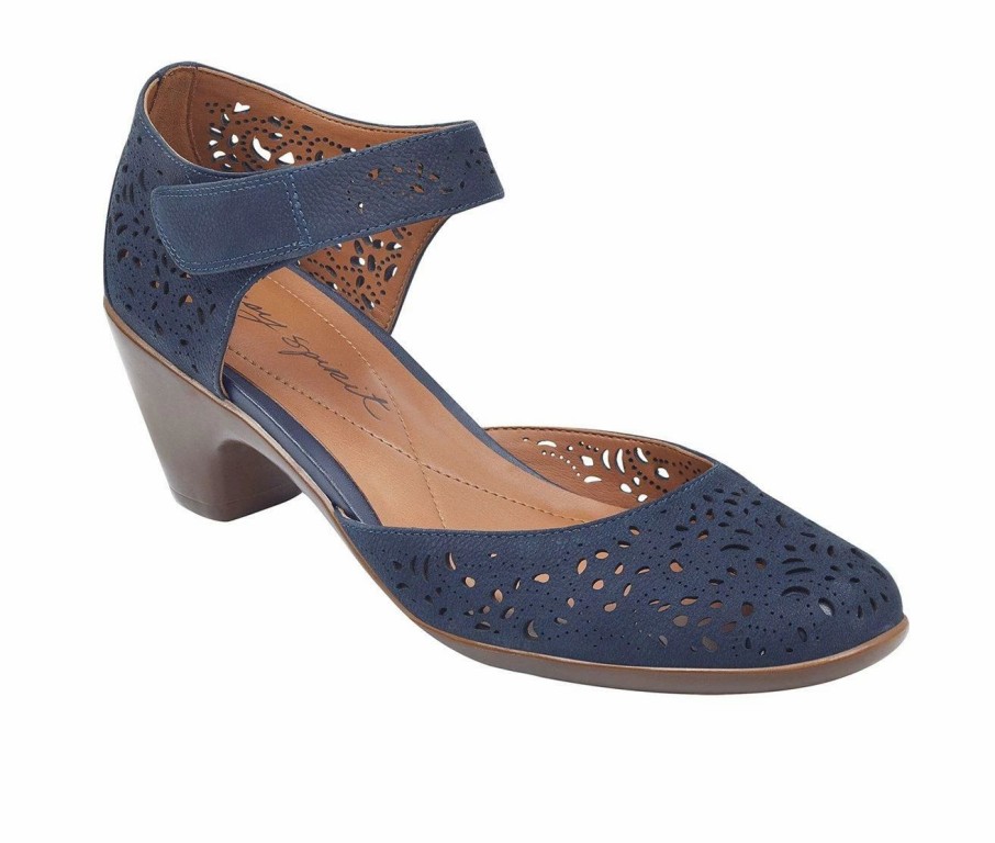 Pumps * | Best Pirce Women'S Easy Spirit Cindie Pumps Navy Leather