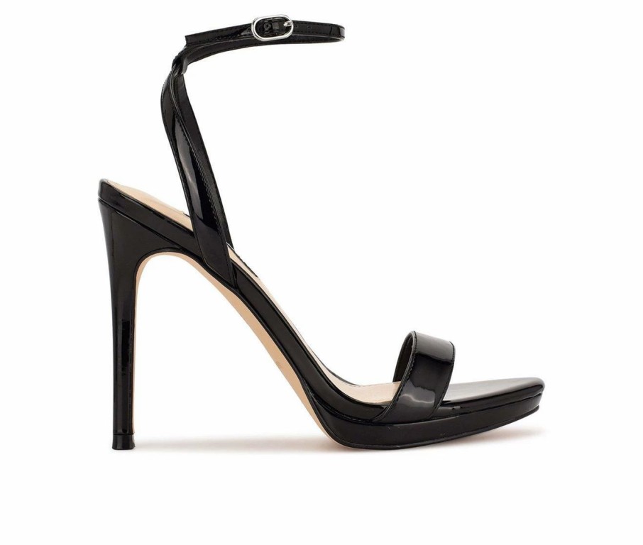 Heeled Sandals * | Best Pirce Women'S Nine West Loola Dress Sandals Black Patent